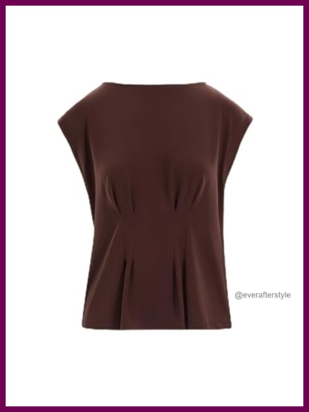 Cap Sleeve Boat Neck Crinkle Top Button Detail Blouse